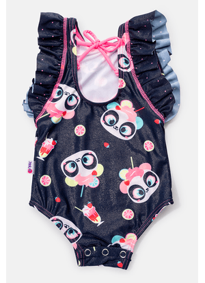 Maiô Bebê Menina Panda Shake
