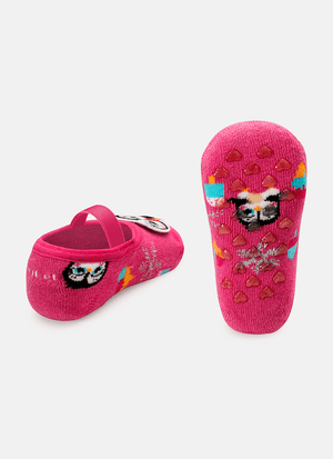 Meia Sapatilha Bebê Menina Antiderrapante Pinguim