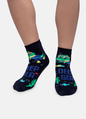 Meia Soquete Com Sola Emborrachada Menino Dino Kids