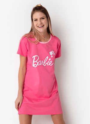 Camisola Manga Curta Algodão Feminino Barbie
