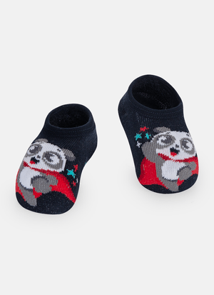 Meia Sapatinho Antiderrapante Bebê Menino Panda