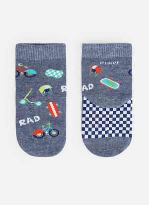 Meia Soquete Cano Médio Bebê Menino Patinetes