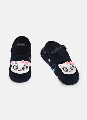 Meia Sapatilha Menina Antiderrapante Ursa