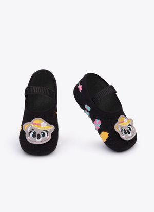 Meia Sapatilha com Antiderrapante Bebê Menina Coala