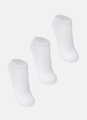 Kit com 3 Meias Sapatilha Adulto Branca