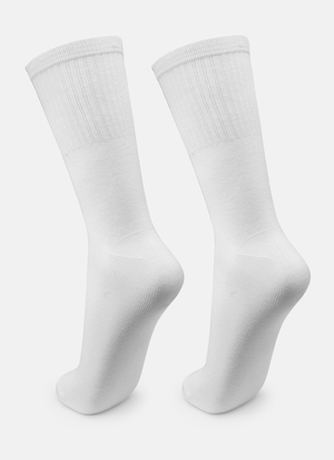 Kit com 3 Meias Esportiva Branca Lisa