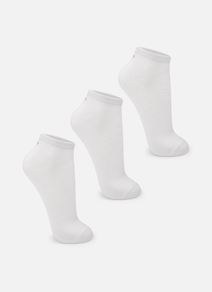 Kit com 3 Meias Cano Curto Unissex Adulto Lisas